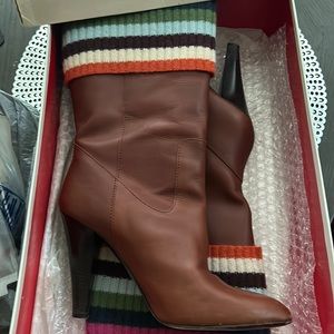 Like new Coach butter leather whiskey sweater top boots.